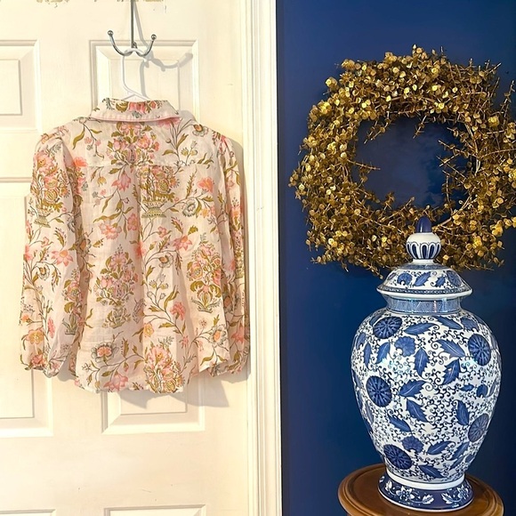 NWOT Women’s Spartina 449 Claudette Blouse Jane Jardinere Cream Size XS - Picture 10 of 12